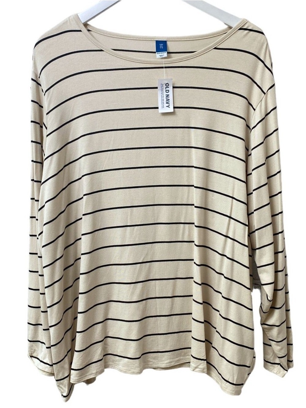 Old Navy Cream Top with Black Stripes